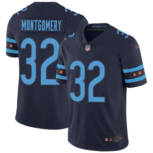 Chicago Bears Limited Navy Blue Men David Montgomery Jersey NFL Football 32 City Edition